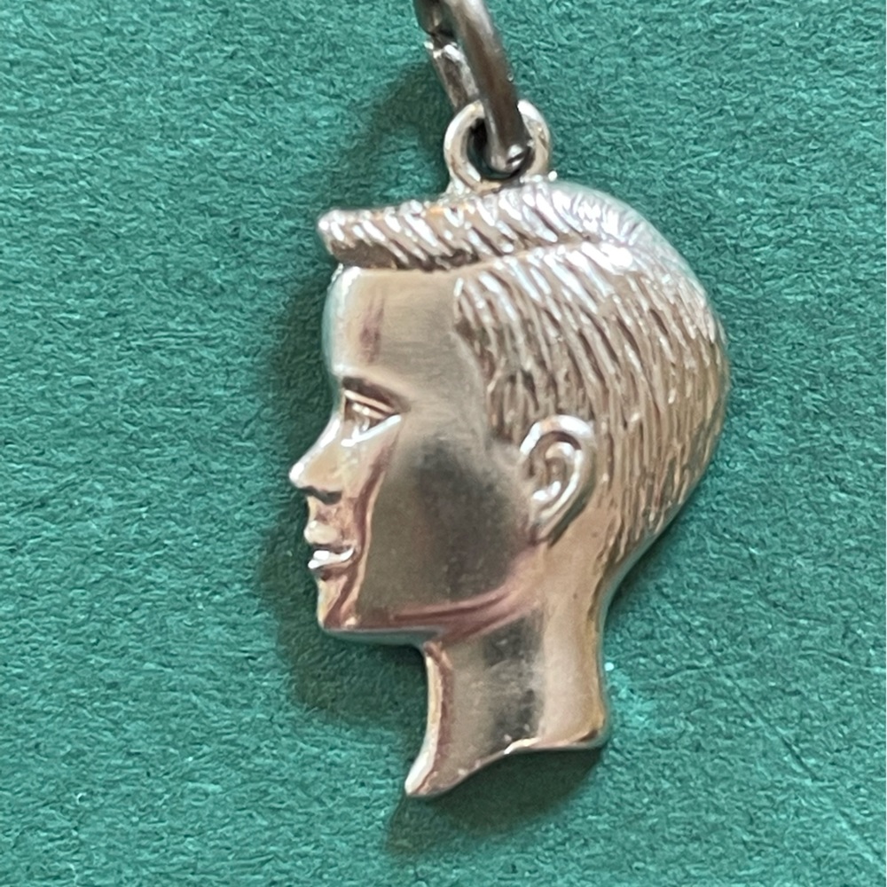 Vintage Sterling Silver Boy Head Charm